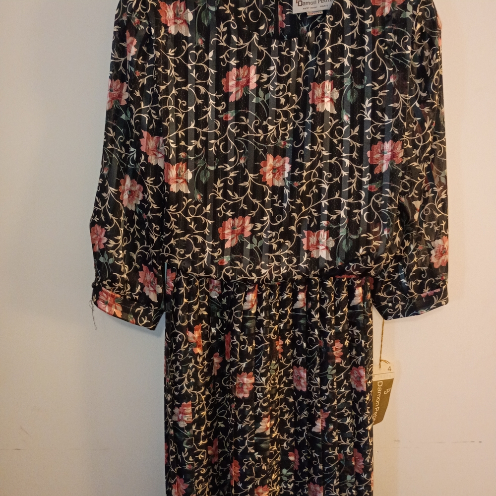 Floral Black Dress